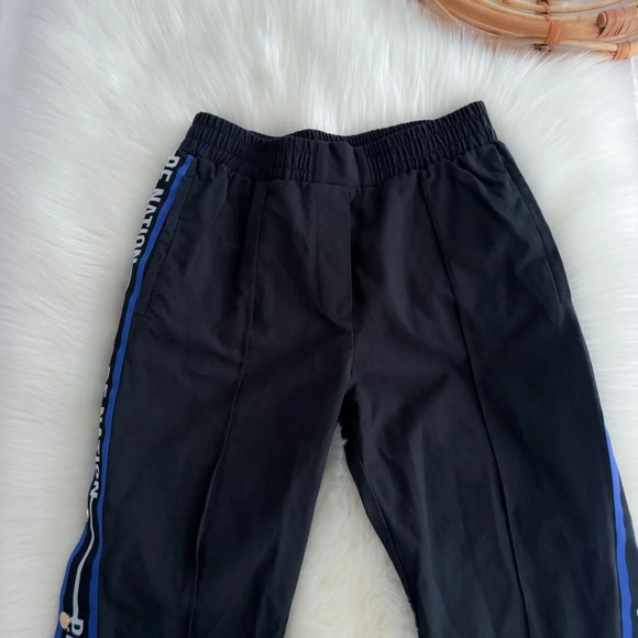 P.E Nation Torque Track Pants Snap Button Black Blue Stripe - Picture 9 of 16